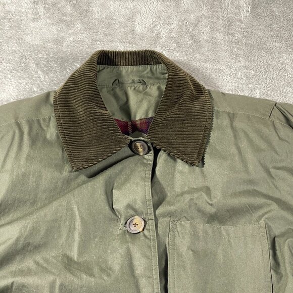 Vtg Portrait Chore Jacket Sportsman Brown Green M Shacket Button Down Utility - Picture 3 of 12